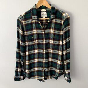 🔴 2+/$15 sale | American Eagle Plaid Flannel Soft Slim Fit Button Down Shirt
